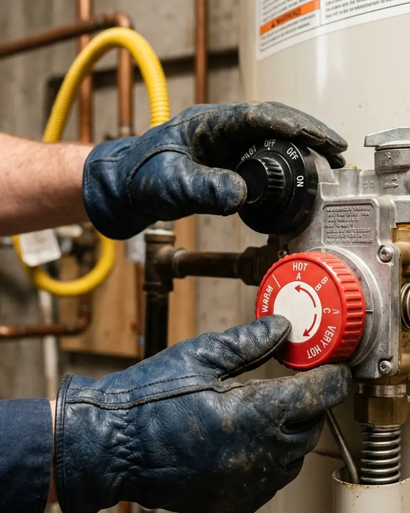 Close-up of Water Heater Maintenance & Flush work by Water Heater Jockey in Rock City Falls